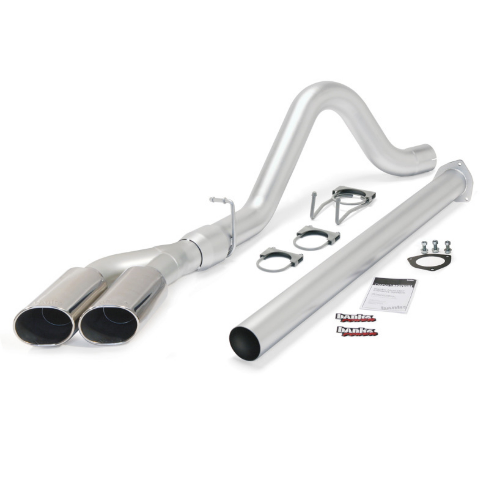 Picture of Banks Power 11-13 Ford 6-7L F250-350 Monster Exh Sys - SS Single-Dual Exh w- Chrome Tips