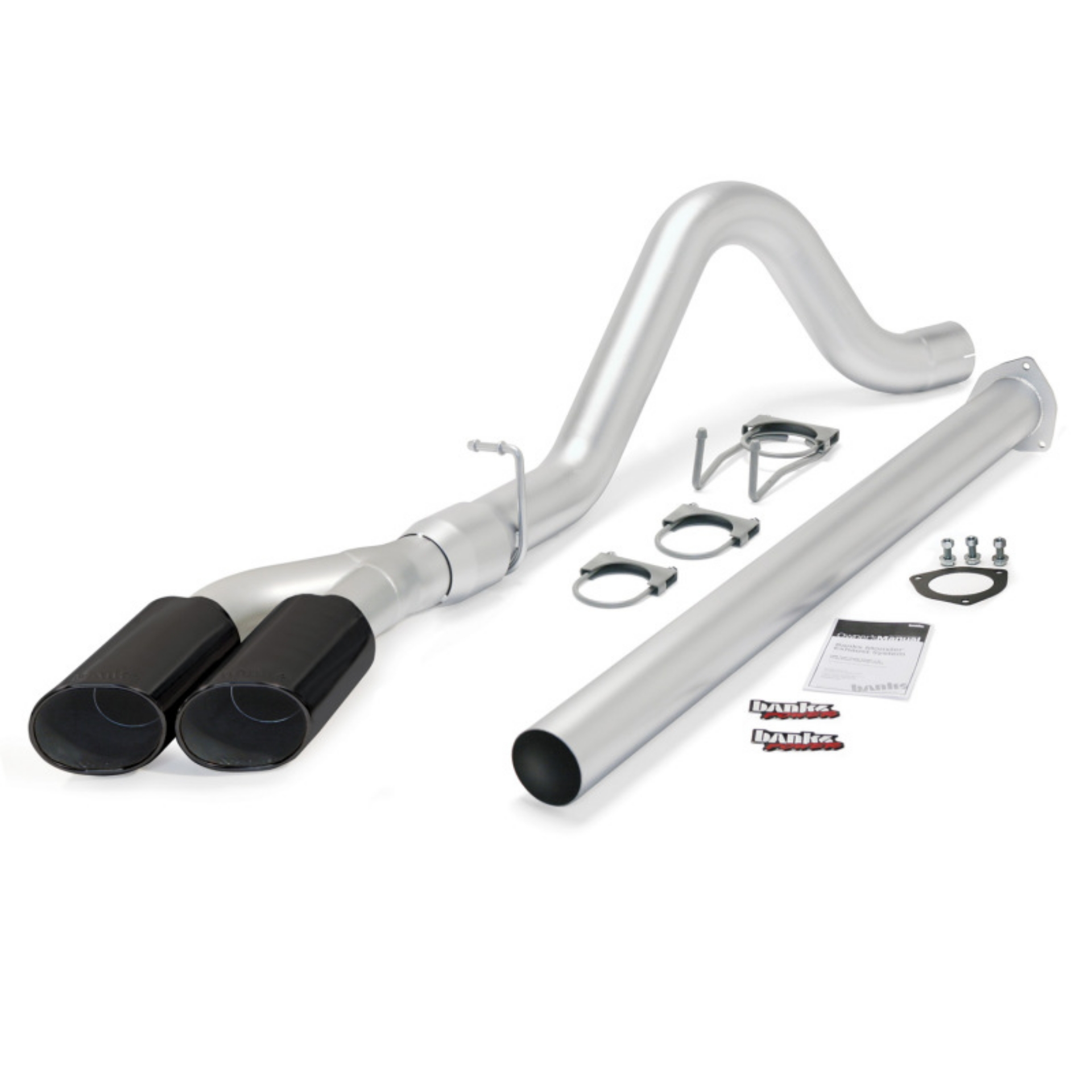 Picture of Banks Power 11-13 Ford 6-7L F250-350 Monster Exh Sys - SS Single-Dual Exh w- Blk Tips