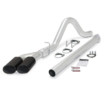 Picture of Banks Power 11-13 Ford 6-7L F250-350 Monster Exh Sys - SS Single-Dual Exh w- Blk Tips
