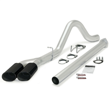 Picture of Banks Power 11-13 Ford 6-7L F250-350 Monster Exh Sys - SS Single-Dual Exh w- Blk Tips