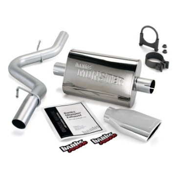 Picture of Banks Power 97-99 Jeep 2-5-4-0L Wrangler Slip Fit Cat Monster Exh Sys - SS Single Exh w- Chrome Tip
