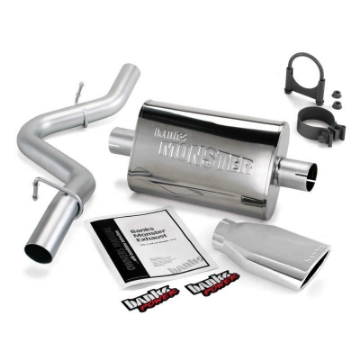 Picture of Banks Power 97-99 Jeep 2-5-4-0L Wrangler Slip Fit Cat Monster Exh Sys - SS Single Exh w- Chrome Tip
