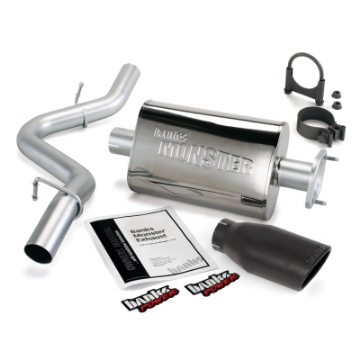 Picture of Banks Power 04-06 Jeep 4-0L Wrangler Unlimited Monster Exhaust Sys - SS Single Exhaust w- Black Tip