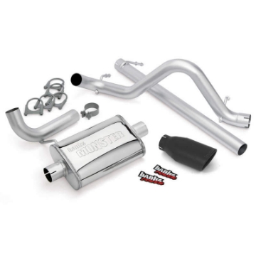 Picture of Banks Power 07-11 Jeep 3-8L Wrangler - 2dr Monster Exhaust System - SS Single Exhaust w- Black Tip
