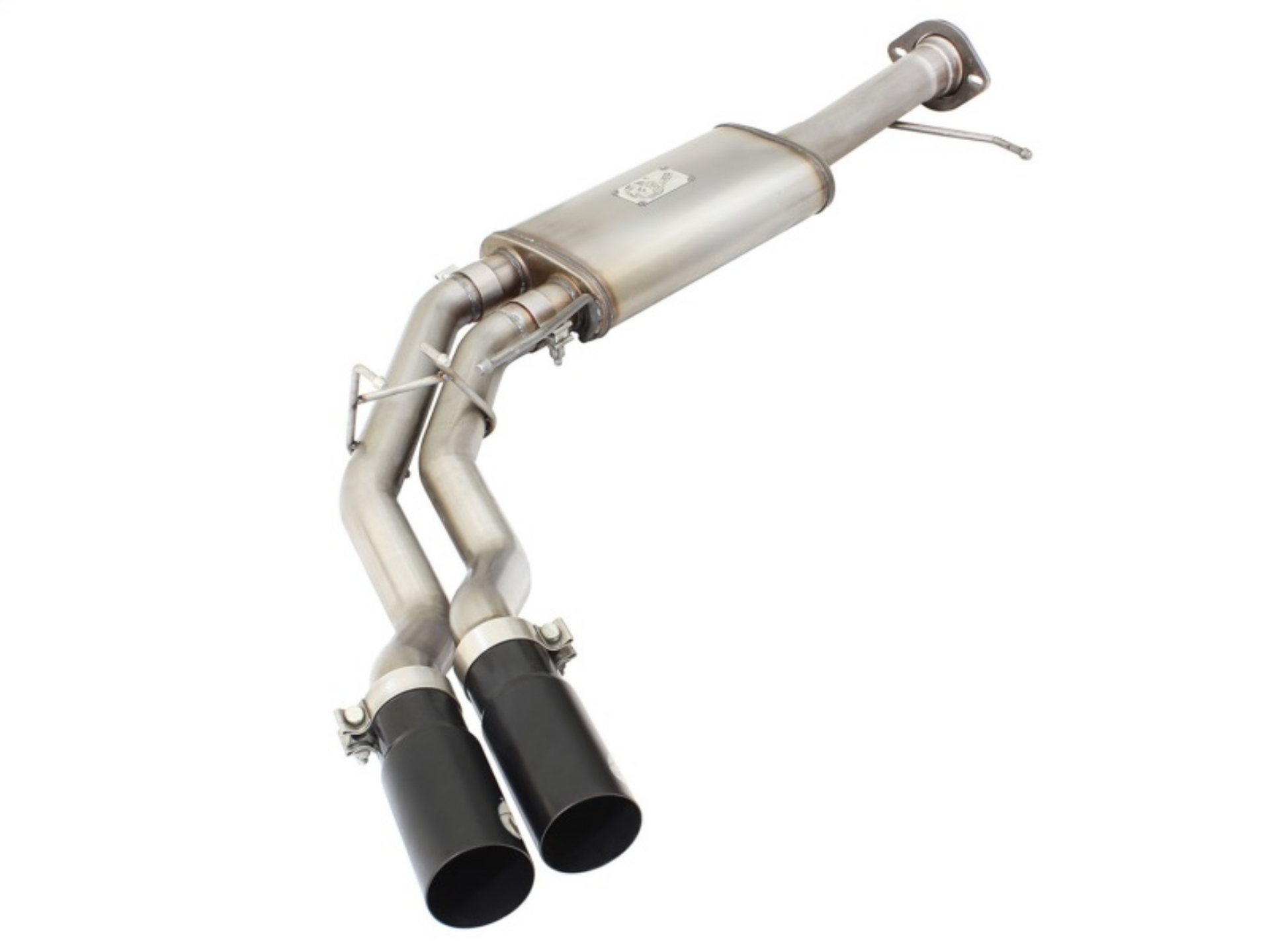 Picture of aFe Rebel Series Exhaust SS Front Side Exit CB w- Black Tips 10-14 Ford F150 Ecoboost V8 6-2L