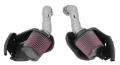 Picture of K&N 14-15 Infiniti Q50 3-7L V6 Dual Silver Typhoon Short Ram Intakes