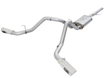 Picture of aFe Mach Force-XP Exhaust 3in Cat-Back SS 14-15 GM 1500 Trucks 4-3L-5-3L Dual Split w- Polished Tip