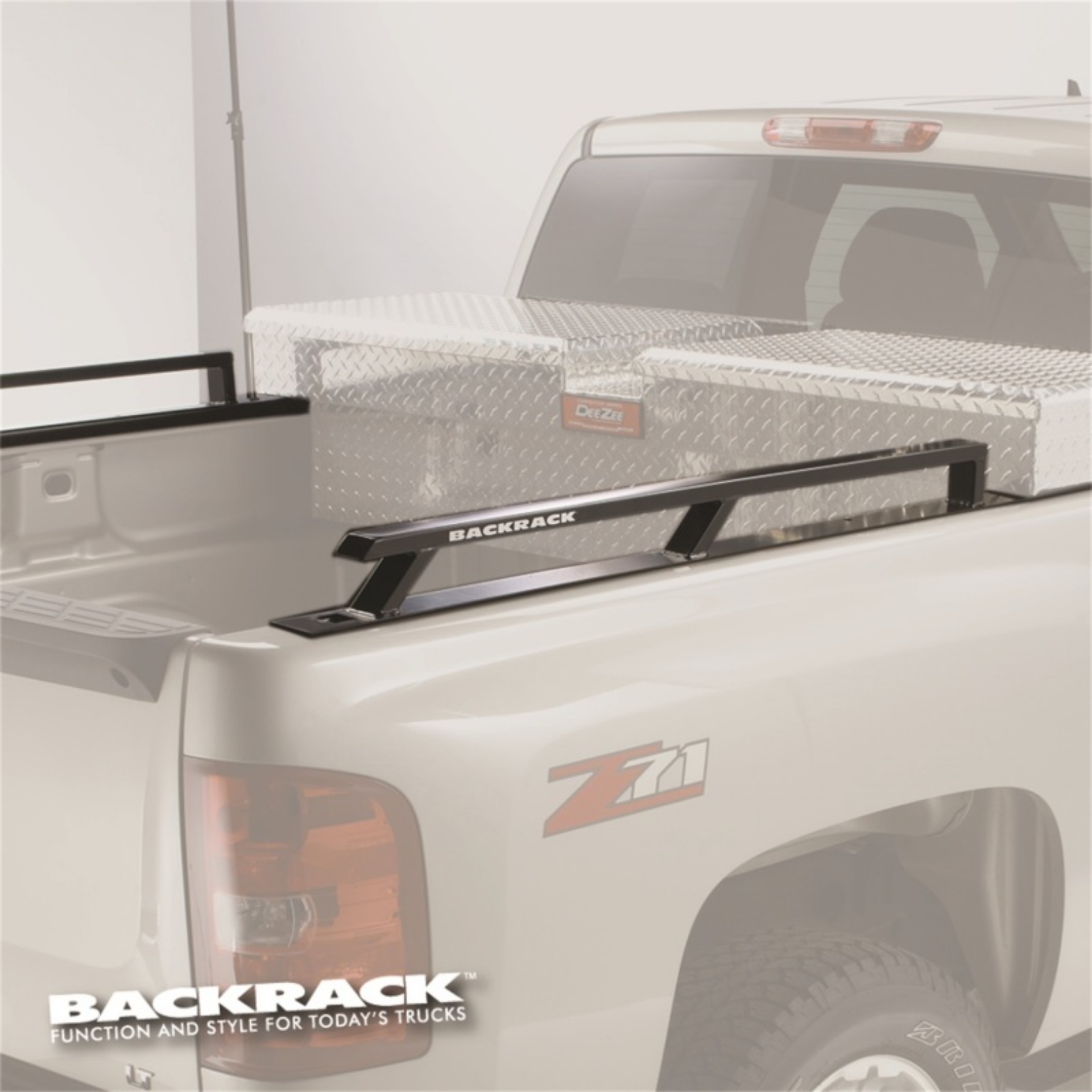 Picture of BackRack 20-23 Silverado-Sierra 2500-3500HD Only 6-5ft Bed Siderails - Toolbox 21in