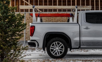 Picture of Access ADARAC Al Uprights 26in Vertical Pro Kit 2 Uprights w-1 66in Cross Bar Silver Truck Rack