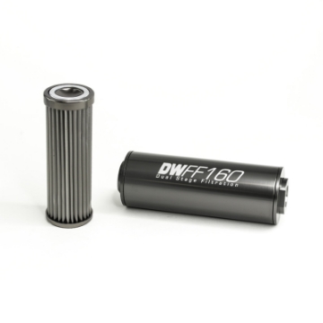 Picture of DeatschWerks Stainless Steel 10AN 10 Micron Universal Inline Fuel Filter Housing Kit 160mm