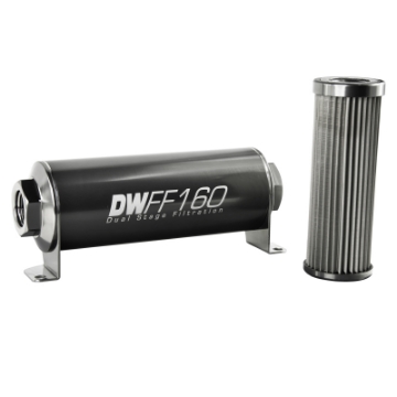 Picture of DeatschWerks Stainless Steel 10AN 10 Micron Universal Inline Fuel Filter Housing Kit 160mm