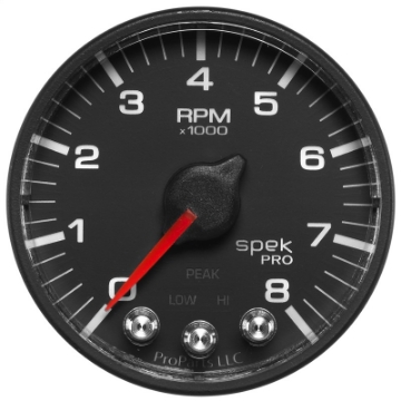 Picture of Autometer Spek-Pro Black 2 1-16 inch 8K RPM Tach w- Shift Light and Peak Memory