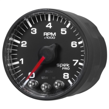 Picture of Autometer Spek-Pro Black 2 1-16 inch 8K RPM Tach w- Shift Light and Peak Memory