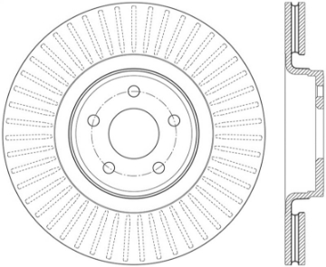 Picture of StopTech 14+ Ford Focus ST w- 335mm Brakes Front Right Slotted & Drilled Rotor