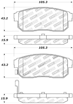 Picture of StopTech Street Touring 11-00-02 Infiniti G20-10-00-04 I30-I35 Rear Brake Pads