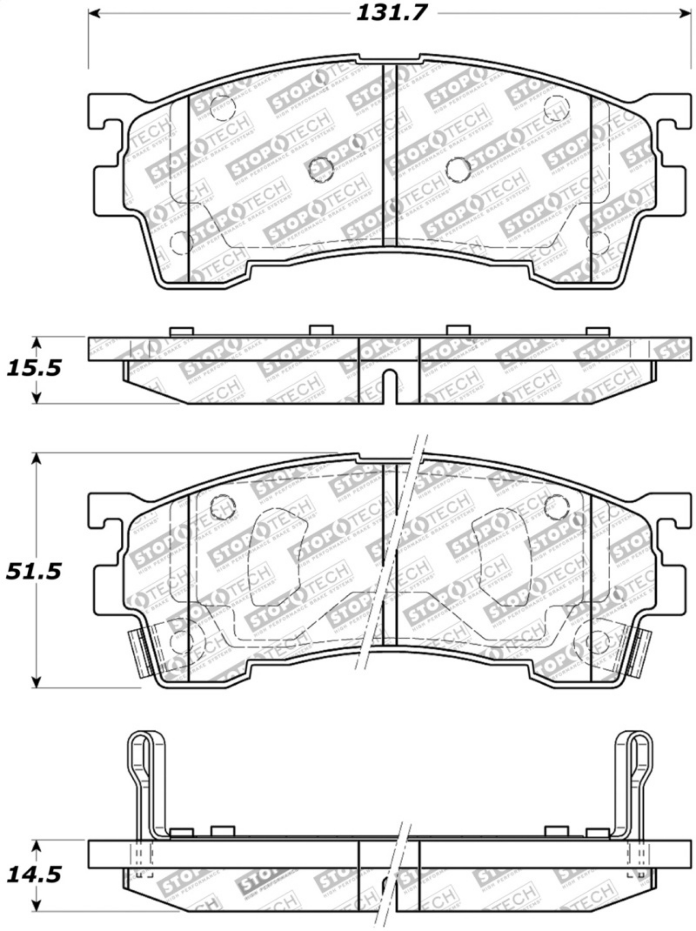 Picture of StopTech Street Touring 93-97 Ford Probe - 93-97 Mazda MX-6 Front Brake Pads