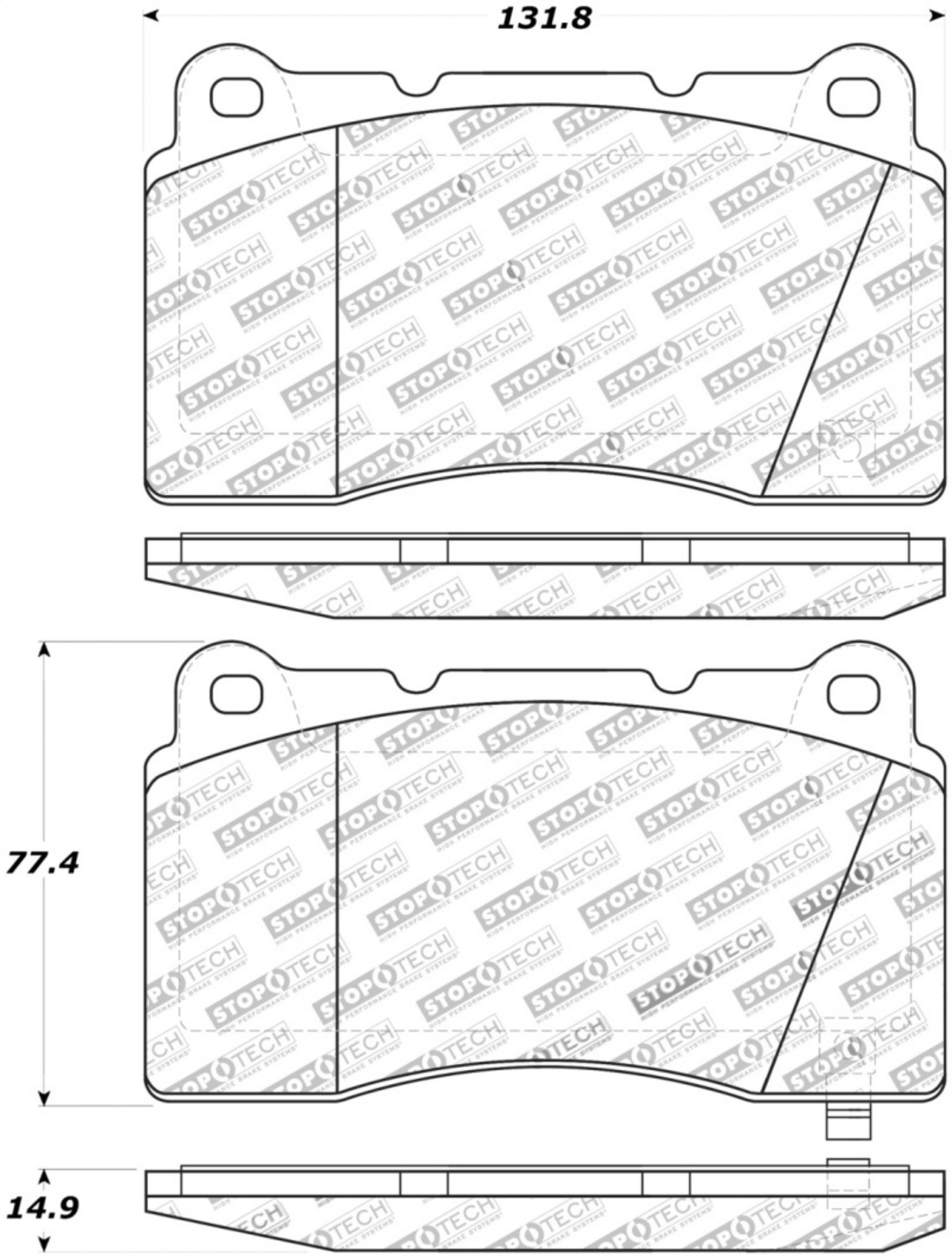 Picture of StopTech Street Touring 04-07 STi - 03-06 Evo - 08-10 Evo Front Brake Pads