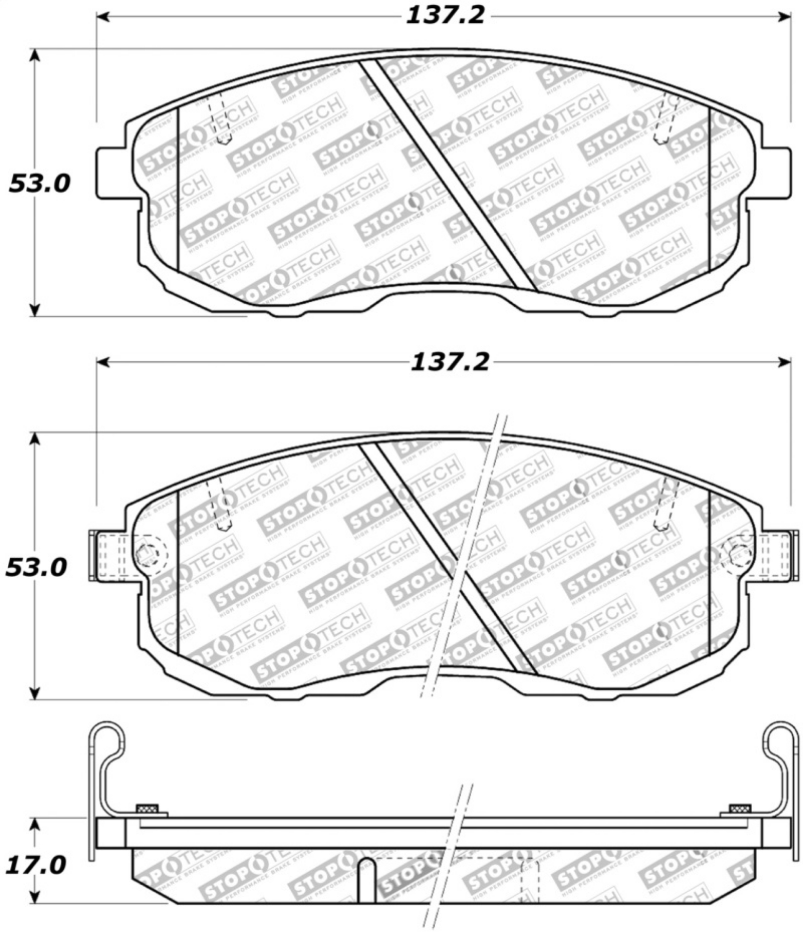 Picture of StopTech Street Touring 02-05 350z - 03-04 G35 - 03-05 G35X Front Brake Pads