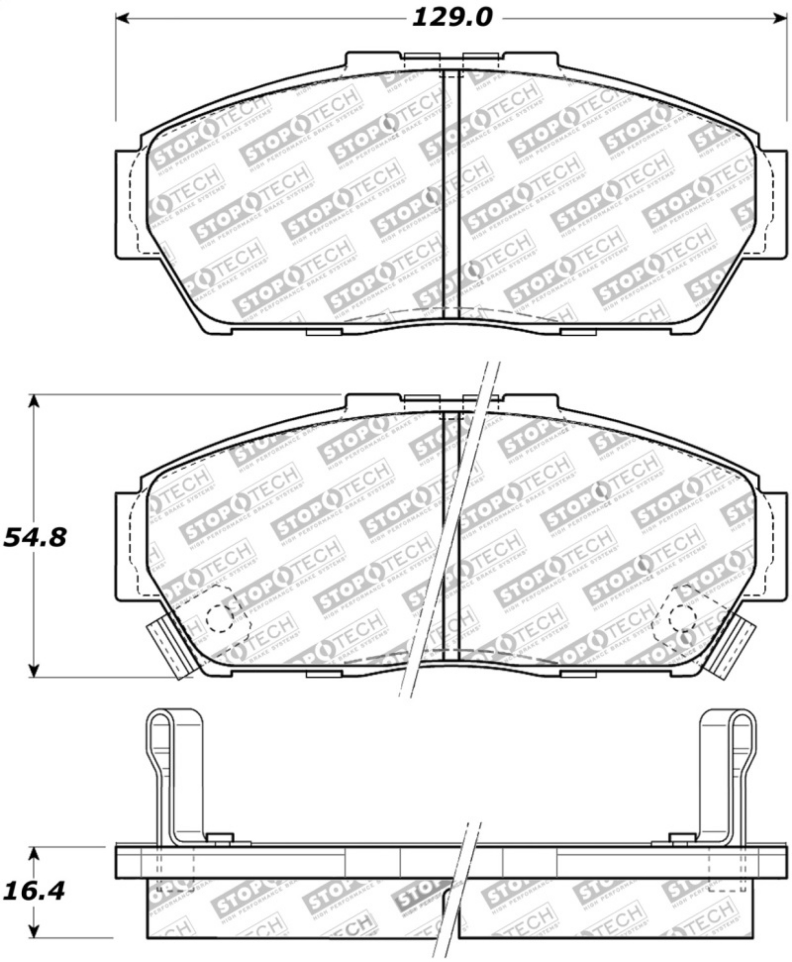 Picture of StopTech Street Touring 93-95 Honda Civic Coupe Front Brake Pads