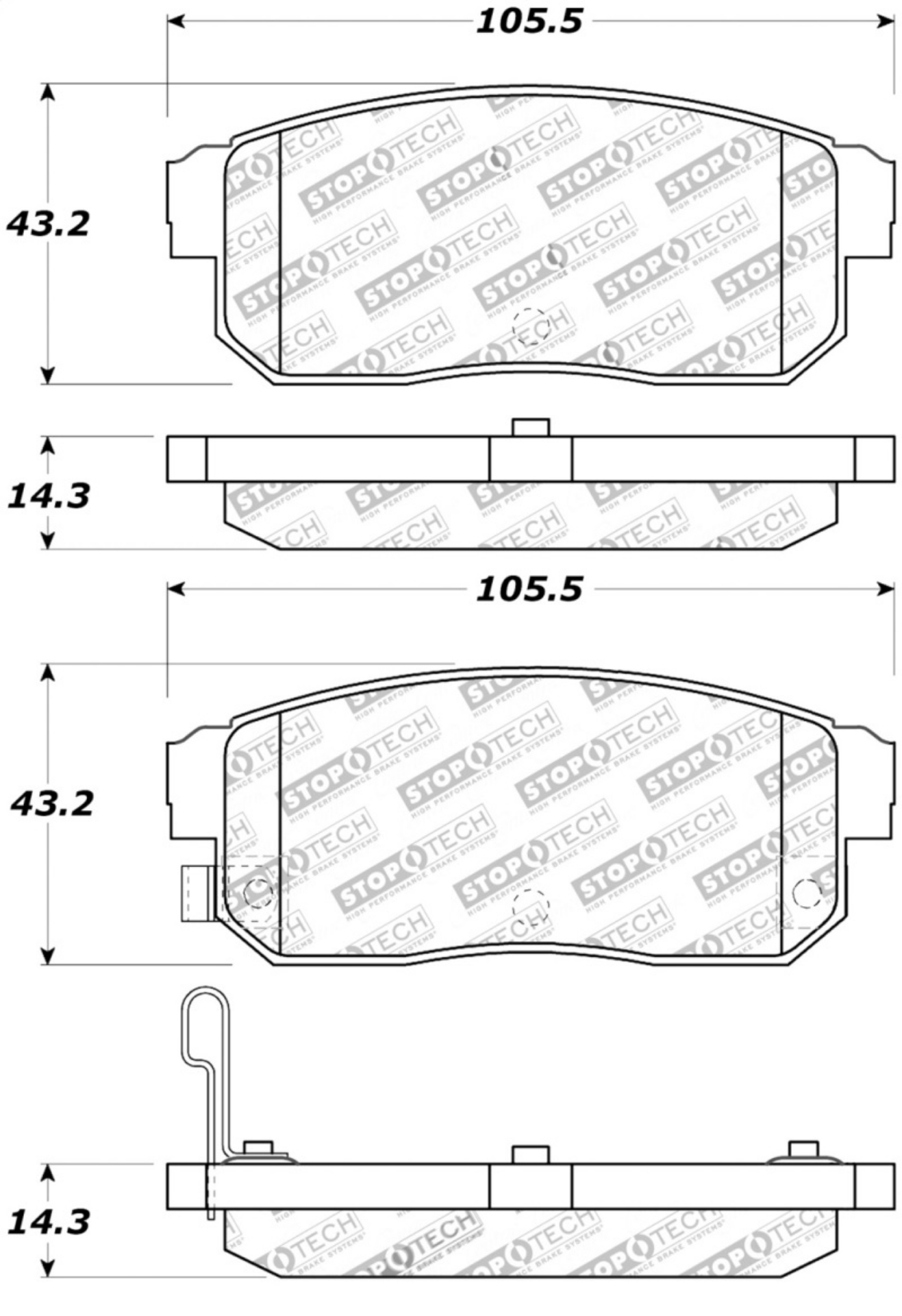 Picture of StopTech Street Touring 04-07 RX-8 Rear Pads