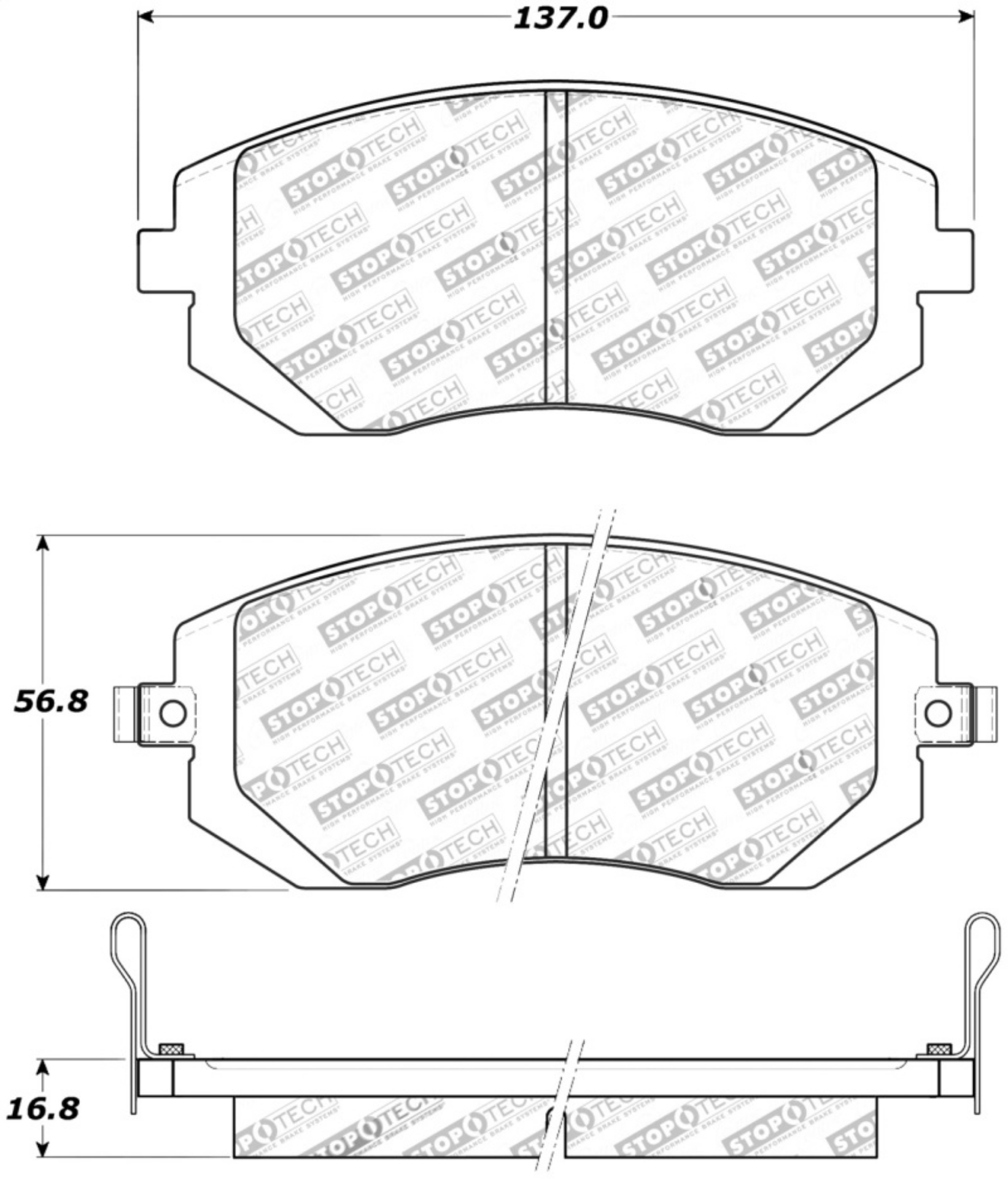 Picture of StopTech Street Touring 03-05 WRX- 08 WRX Front Brake Pads