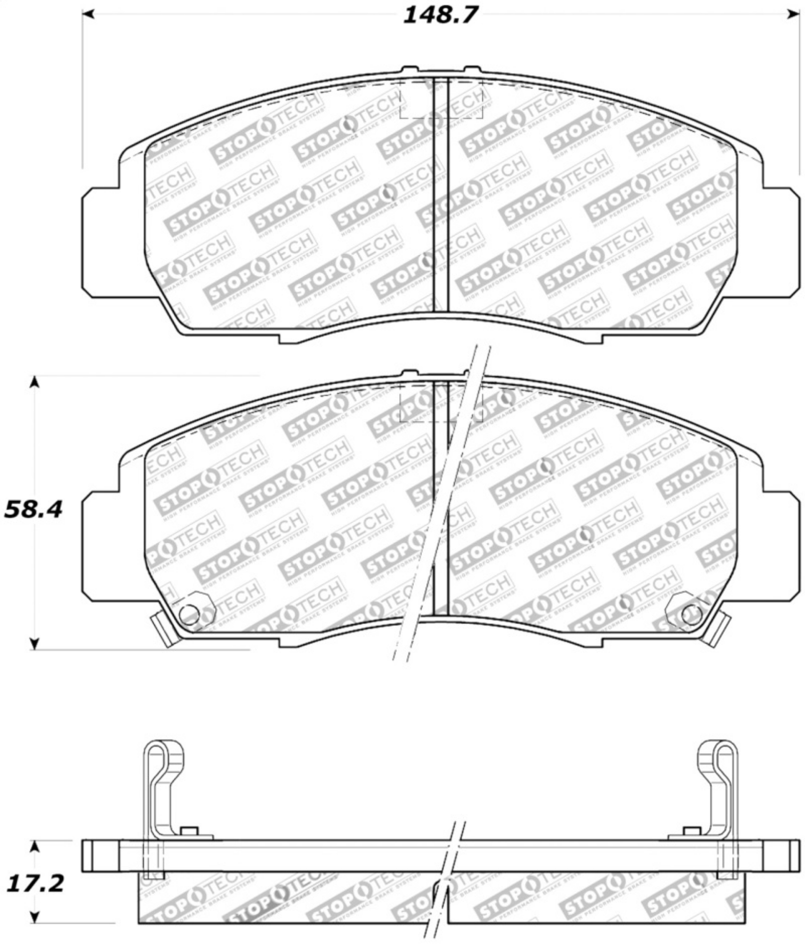 Picture of StopTech Street Touring 04-09 Acura TSX - 09 Accord V6 Coupe ONLY Front Brake Pads