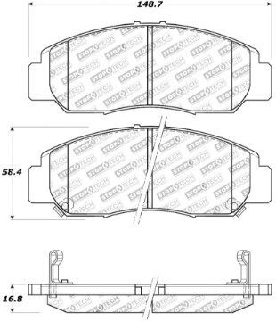 Picture of StopTech Street Touring 03-07 Honda Accord V6 A-T Front Brake Pads