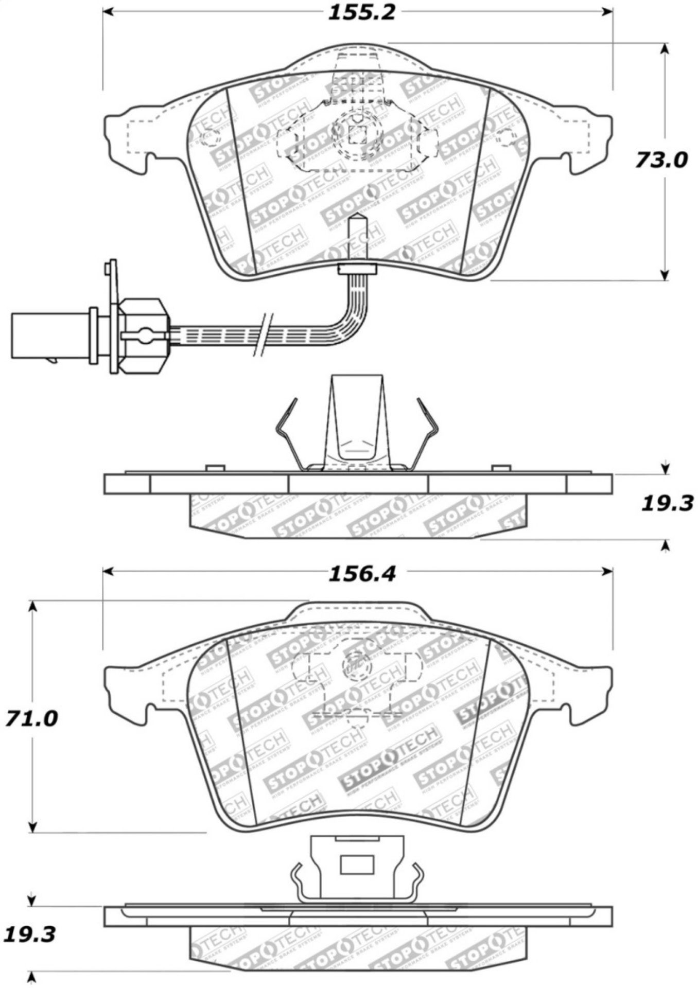 Picture of StopTech Street Touring 1-05-09 Audi A4-A4 Quattro Front Brake Pads