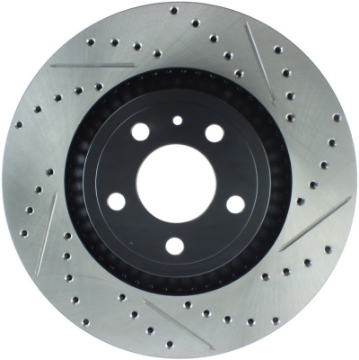 Picture of StopTech Slotted & Drilled Sport Brake Rotor - 2015 Ford Mustang Non-Brembo - Front Left