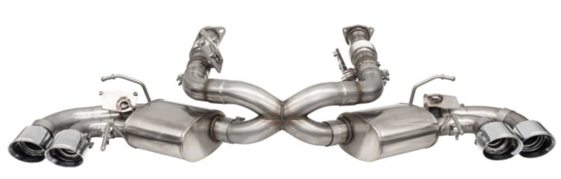 Picture of Corsa 2020-25 Corvette C8 3in Valved Cat-Back 4-5in Pol Quad Tips - Fits Factory Perf Exhaust w- AFM
