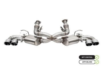 Picture of Corsa 2020-25 Corvette C8 3in Valved Cat-Back 4-5in Pol Quad Tips - Fits Factory Perf Exhaust w- AFM