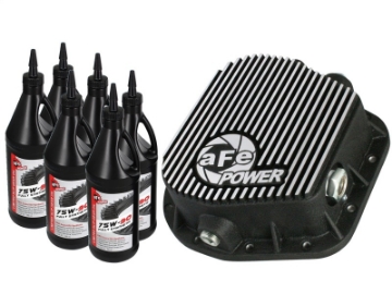 Picture of aFe Power Rear Diff Cover Machined 12 Bolt 9-75in 97-16 Ford F-150 w- Gear Oil 4 QT