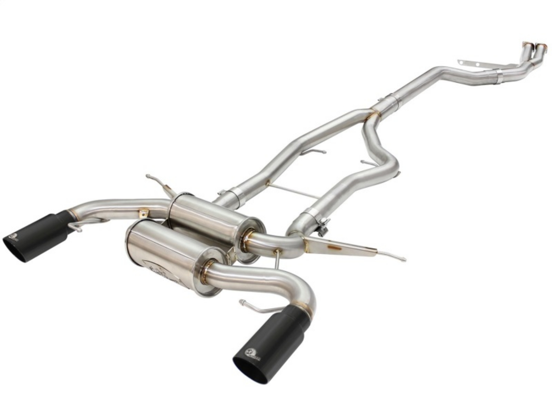 Picture of aFe MACHForce XP SS-304 Black Tip 3-0in-2-5in Dia Cat Back Exhaust 11-13 BMW 335i E90-E92 3-0L