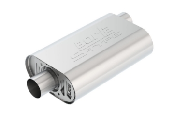 Picture of Borla CrateMuffler SBC Hot 350-383 2-5 inch Offset-Center 14in x 4-35in x 9in Oval Muffler