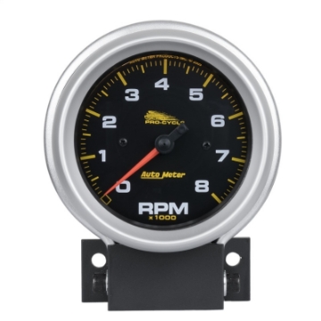 Picture of Autometer Pro-Cycle Gauge Tach 3 3-4in 8K Rpm 2 & 4 Cylinder Black Pro-Cycle
