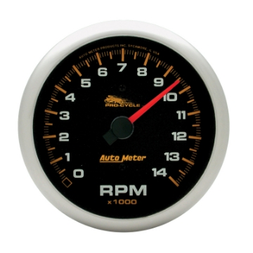 Picture of Autometer Pro-Cycle Gauge Tach 3 3-4in 14K Rpm 2 & 4 Cylinder Black