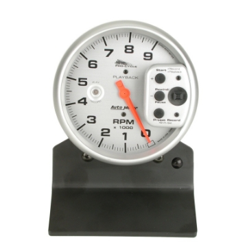 Picture of Autometer Pro-Cycle Gauge Tach 5in 9K Rpm Pedestal W- Rpm Playback Silver Pro-Cycle