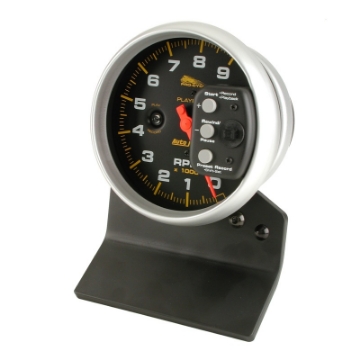 Picture of Autometer Pro-Cycle Gauge Tach 5in 9K Rpm Pedestal W- Rpm Playback Black