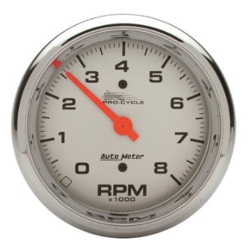 Picture of Autometer Pro-Cycle Gauge Tach 3 3-4in 8K Rpm 2&4 Cylinder Silver