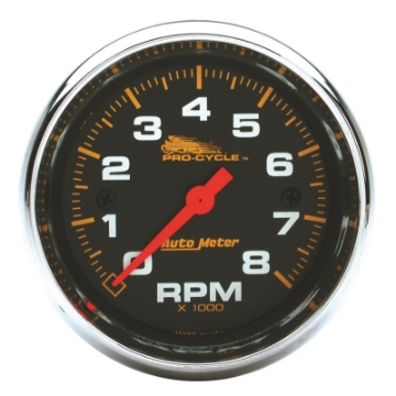 Picture of Autometer Pro-Cycle Gauge Tach 2 5-8in 8K Rpm 2&4 Cylinder Black