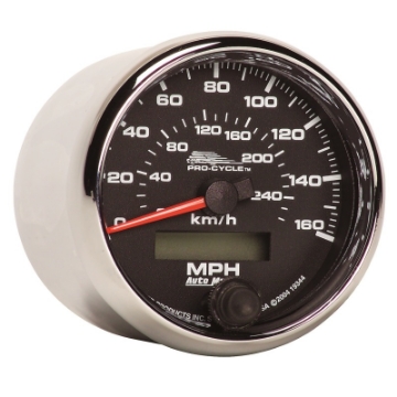 Picture of Autometer Pro-Cycle Gauge Speedo 2 5-8in 160 Mph-260Kmh Elec Black