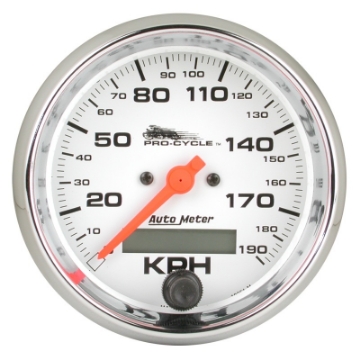 Picture of Autometer Pro-Cycle Gauge Speedo 3 3-4in 120 Mph Elec White