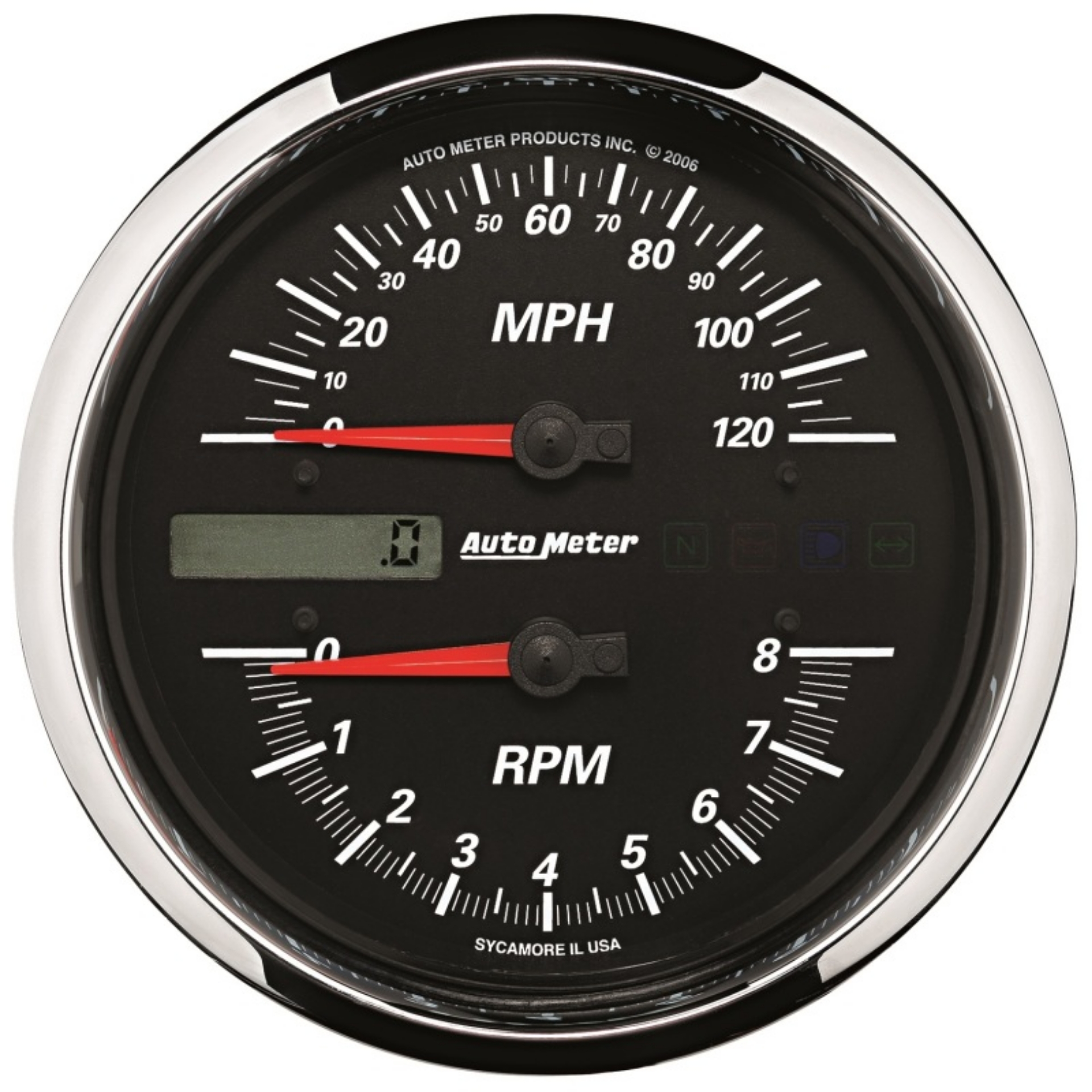 Picture of Autometer Pro-Cycle Gauge Tach-Speedo 4 1-2in 8K Rpm-120 Mph Black