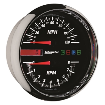 Picture of Autometer Pro-Cycle Gauge Tach-Speedo 4 1-2in 8K Rpm-120 Mph Black