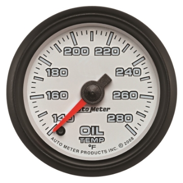 Picture of Autometer Pro-Cycle Gauge Oil Temp 2 1-16in 140-280f Digital Stepper Motor White