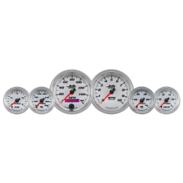 Picture of Autometer Pro-Cycle Gauge Kit 6 Pc- Kit 3 3-8in & 2 1-16in Bagger White