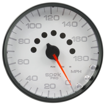 Picture of Autometer Spek-Pro Gauge Speedometer 5in 180 Mph Elec- Programmable White-Black