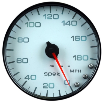 Picture of Autometer Spek-Pro Gauge Speedometer 5in 180 Mph Elec- Programmable White-Black