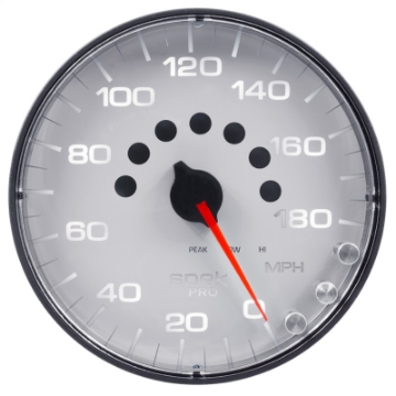 Picture of Autometer Spek-Pro Gauge Speedometer 5in 180 Mph Elec- Programmable White-Black