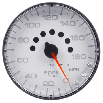 Picture of Autometer Spek-Pro Gauge Speedometer 5in 180 Mph Elec- Programmable White-Black
